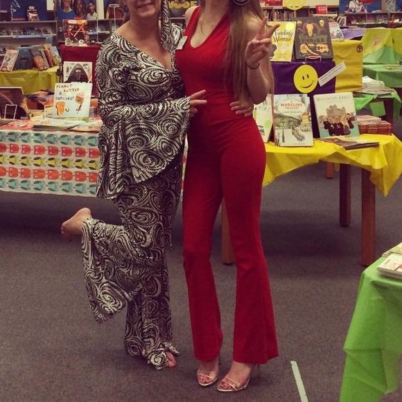 Red Flare Jumpsuit